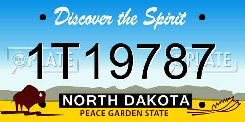 1T19787 North Dakota License Plate