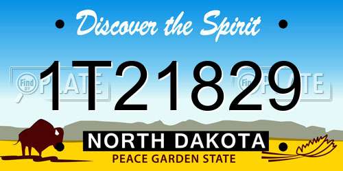 1T21829 North Dakota License Plate