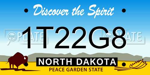 1T22G8 North Dakota License Plate