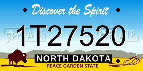 1T27520 North Dakota License Plate