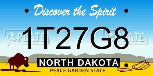 1T27G8 North Dakota License Plate