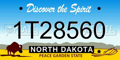 1T28560 North Dakota License Plate
