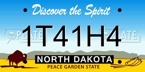 1T41H4 North Dakota License Plate