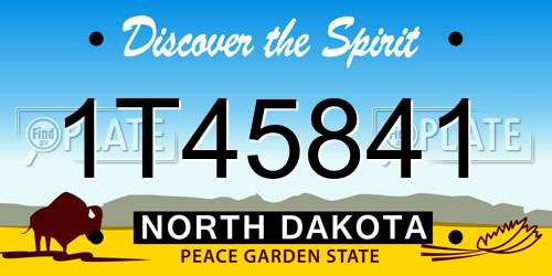 1T45841 North Dakota License Plate