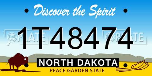 1T48474 North Dakota License Plate