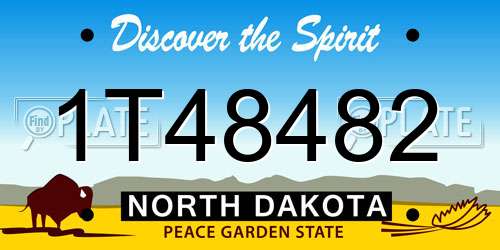 1T48482 North Dakota License Plate