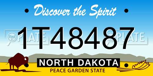 1T48487 North Dakota License Plate