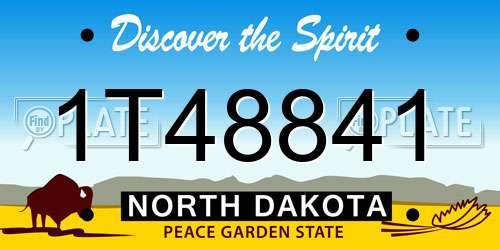1T48841 North Dakota License Plate