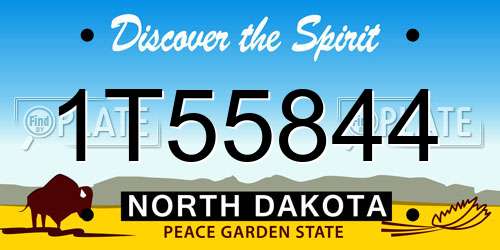 1T55844 North Dakota License Plate