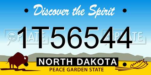 1T56544 North Dakota License Plate