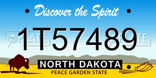 1T57489 North Dakota License Plate