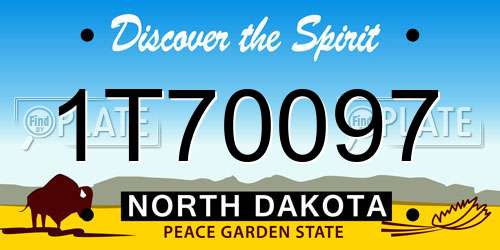 1T70097 North Dakota License Plate