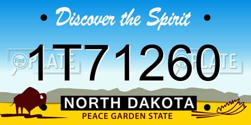 1T71260 North Dakota License Plate