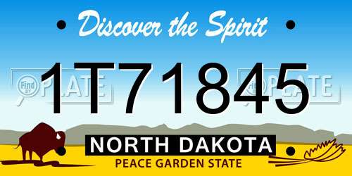1T71845 North Dakota License Plate