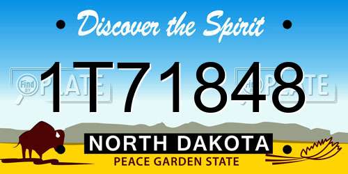 1T71848 North Dakota License Plate