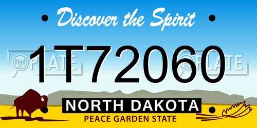 1T72060 North Dakota License Plate