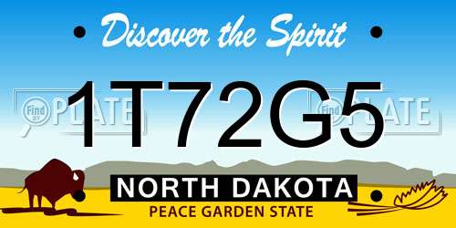1T72G5 North Dakota License Plate
