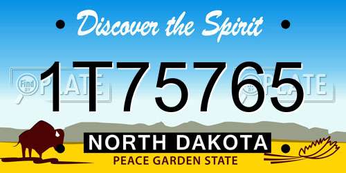 1T75765 North Dakota License Plate