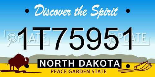 1T75951 North Dakota License Plate