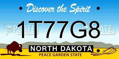 1T77G8 North Dakota License Plate