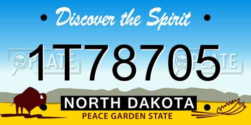 1T78705 North Dakota License Plate