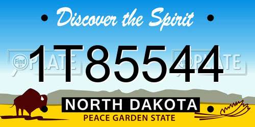 1T85544 North Dakota License Plate