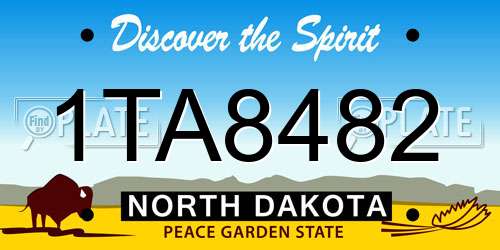 1TA8482 North Dakota License Plate