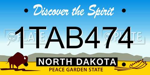 1TAB474 North Dakota License Plate