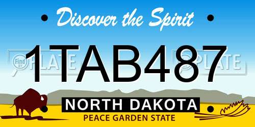 1TAB487 North Dakota License Plate