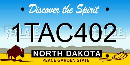 1TAC402 North Dakota License Plate
