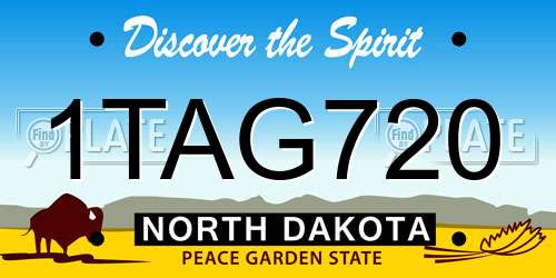 1TAG720 North Dakota License Plate