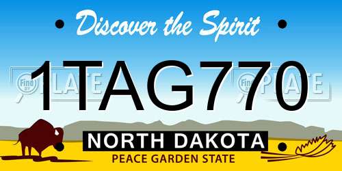 1TAG770 North Dakota License Plate