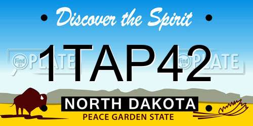1TAP42 North Dakota License Plate