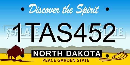 1TAS452 North Dakota License Plate