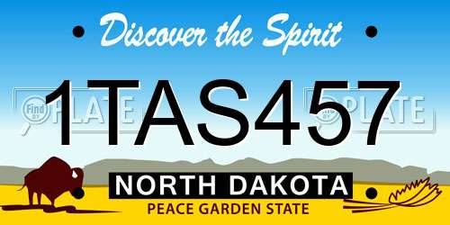 1TAS457 North Dakota License Plate