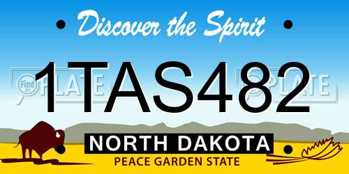 1TAS482 North Dakota License Plate