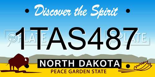 1TAS487 North Dakota License Plate