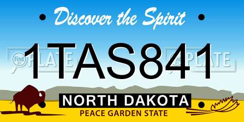 1TAS841 North Dakota License Plate