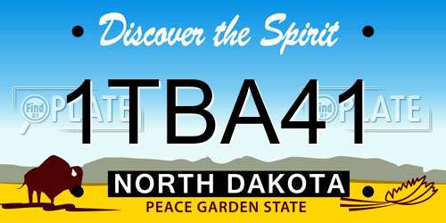 1TBA41 North Dakota License Plate