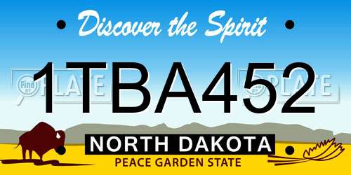 1TBA452 North Dakota License Plate