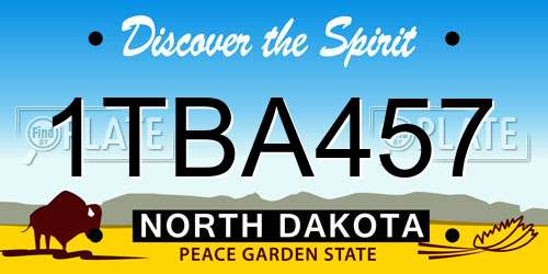 1TBA457 North Dakota License Plate
