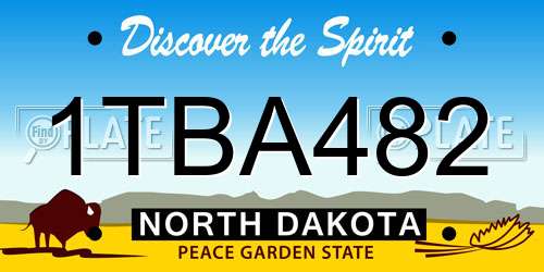 1TBA482 North Dakota License Plate