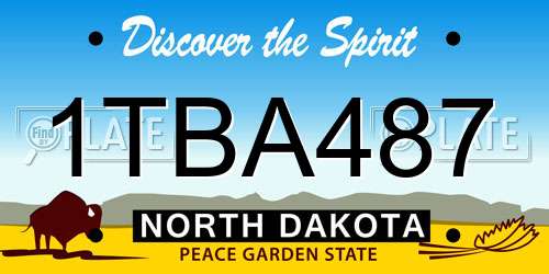 1TBA487 North Dakota License Plate