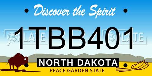 1TBB401 North Dakota License Plate