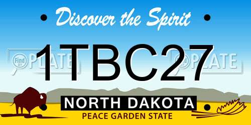 1TBC27 North Dakota License Plate