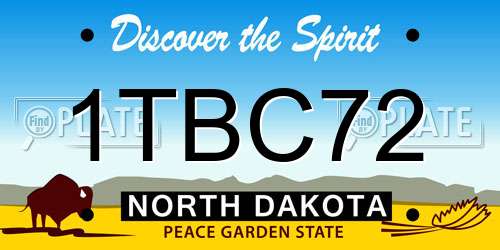 1TBC72 North Dakota License Plate