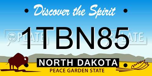 1TBN85 North Dakota License Plate