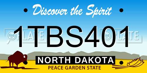 1TBS401 North Dakota License Plate