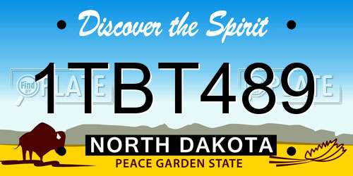 1TBT489 North Dakota License Plate