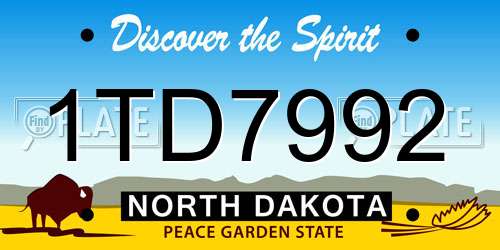 1TD7992 North Dakota License Plate